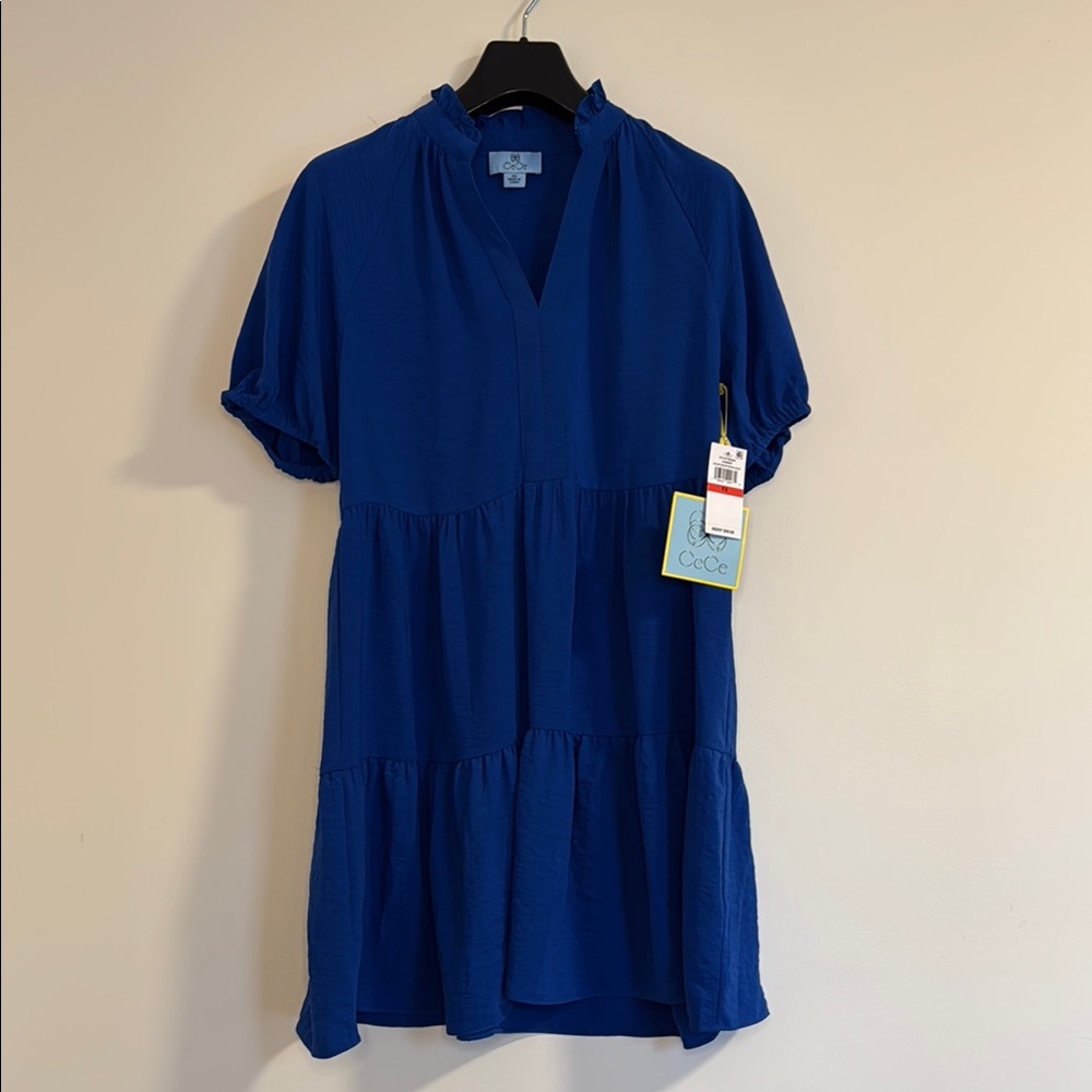 Vibrant Blue Short Sleeve Dress